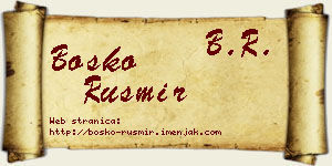 Boško Rusmir vizit kartica